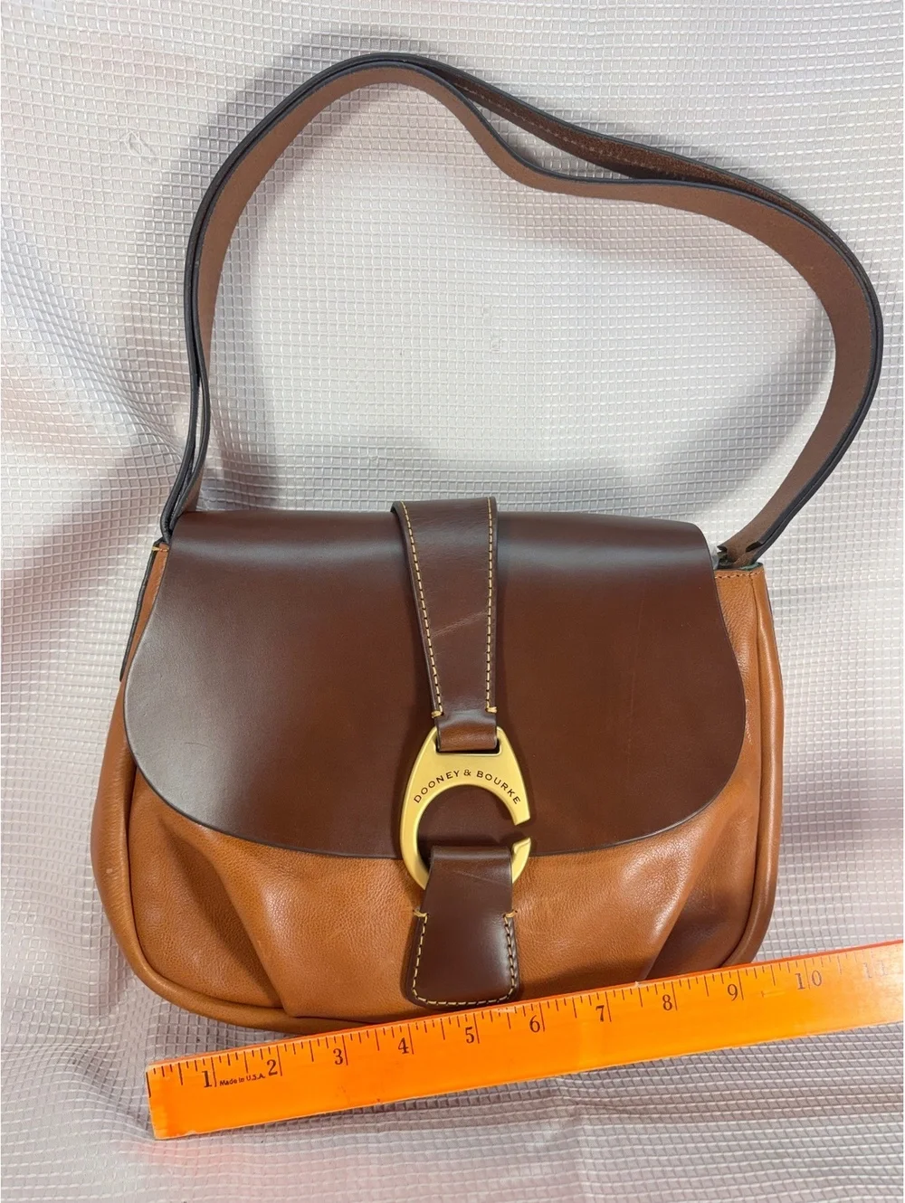 Dooney & Bourke Derby Florentine Large Flap shoulder bag two-tone brown leather